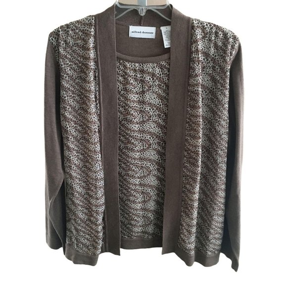 Alfred Dunner Sweaters - Alfred Dunner Cardigan Sweater Top Attached Shell